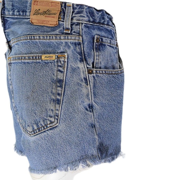 90s Vintage Levis 550 Denim Shorts Medium Stone Wash Womens 4 Cut Offs Relaxed - Picture 2 of 3